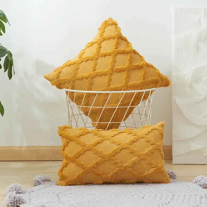 Soft Plush Wool Throw Pillow Covers Luxury Style Cushion Covers European Pillow Shell for Sofa Bedroom Cream Khaki Christmas