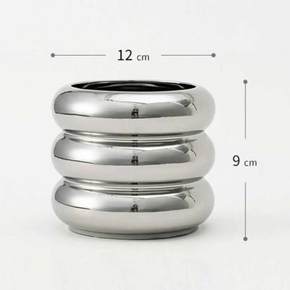 Ceramic Flower Vase Plants Holder Planter Decors Cosmetics Lipstick Bud Vase Flower Pot Makeup Brush Holder for Bathroom Dresser