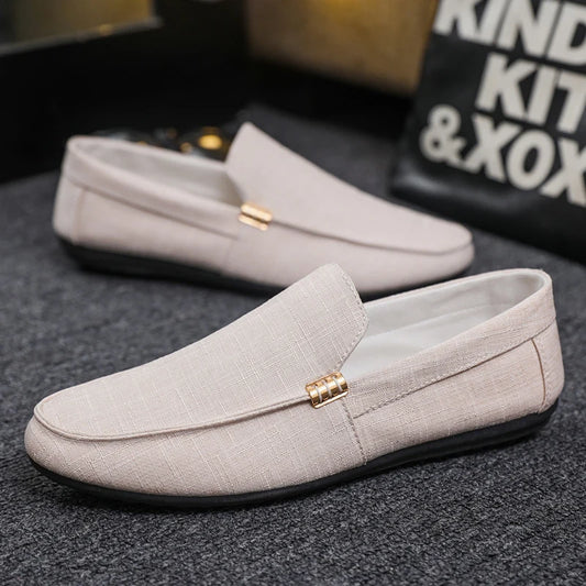 Mocassins en cuir souple pour hommes | Chaussures de conduite plates à enfiler printemps-automne grande taille