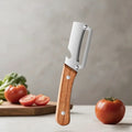 Stainless Steel Kitchen Peeler with Wooden Handle for Fruit and Vegetable Peeling and Slicing