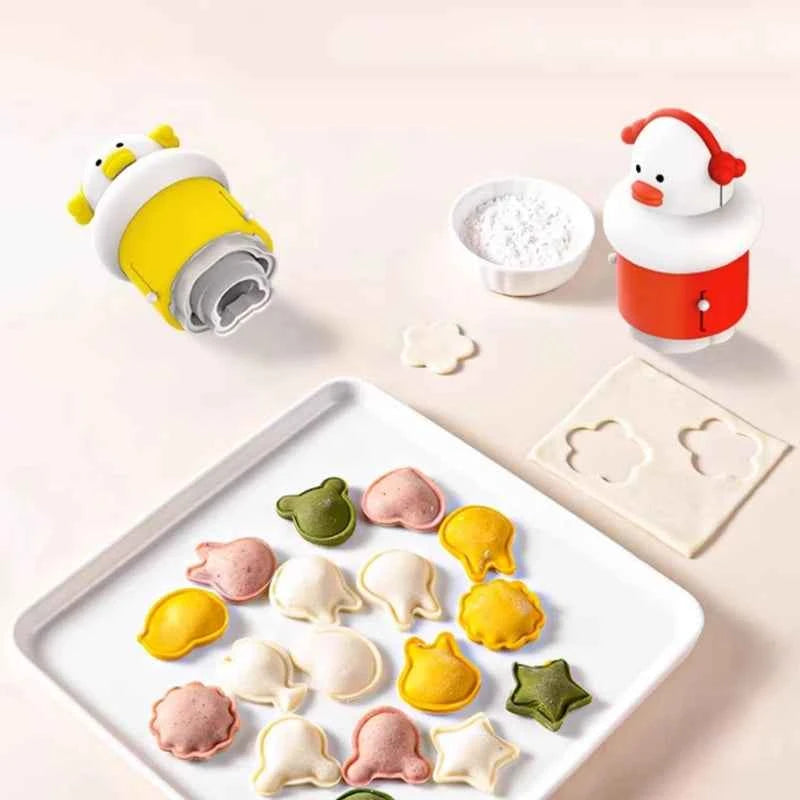 Dumpling Embossing Mold & Wonton Maker - Baby Food Tools with Automatic Sealing, Easy Press for Ravioli Pierogi Pastry