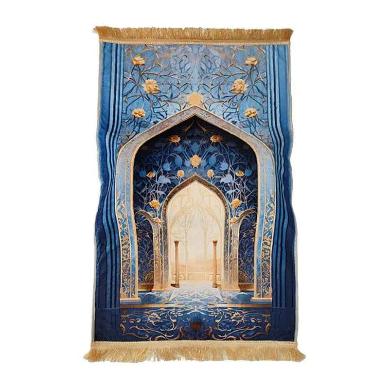 Home Living Room Carpet 8cm Thickened Printed Carpet Non-Slip Comfortable Lengthened Knee Pad Prayer Mat for Islam&Christianity