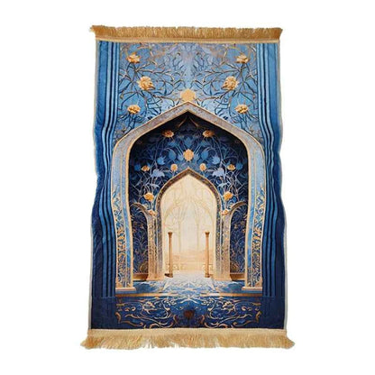Home Living Room Carpet 8cm Thickened Printed Carpet Non-Slip Comfortable Lengthened Knee Pad Prayer Mat for Islam&Christianity
