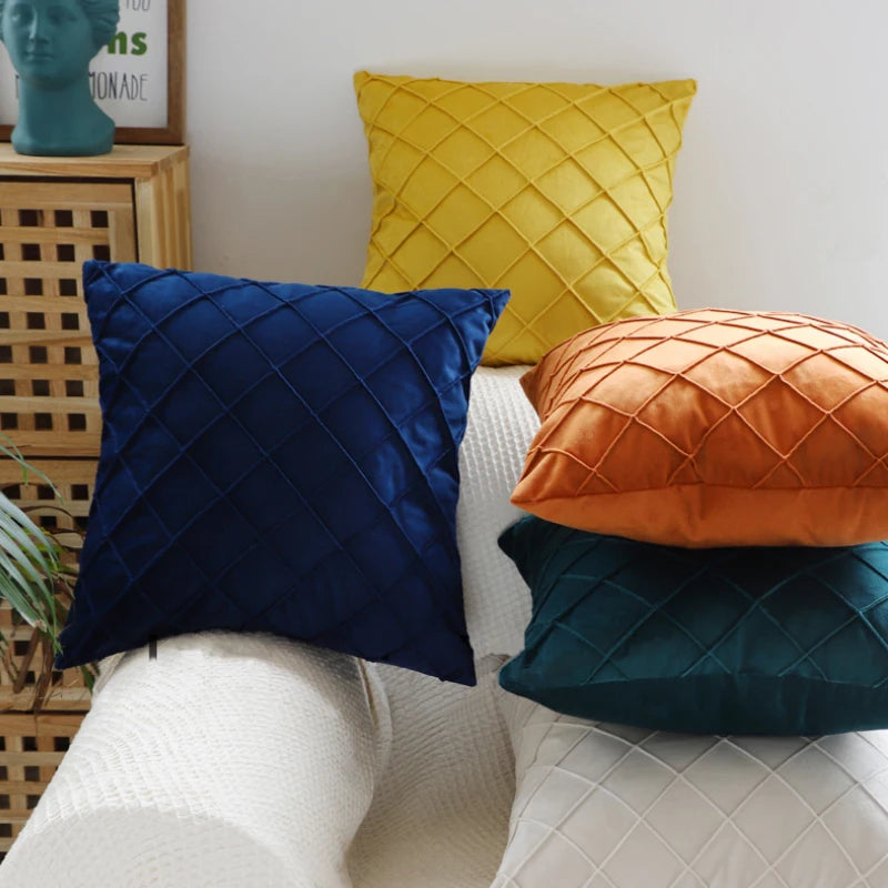 Multi-Color Velvet Cushion Cover, Nordic Style