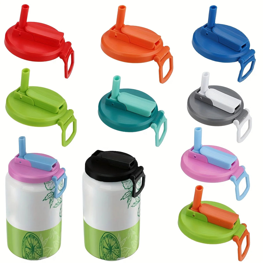 Creative Soda Can Seal Cover Contrasting Color Silicone Soda Lids with Straws Outdoor Picnics Portable Beverage Soda Tank Cover