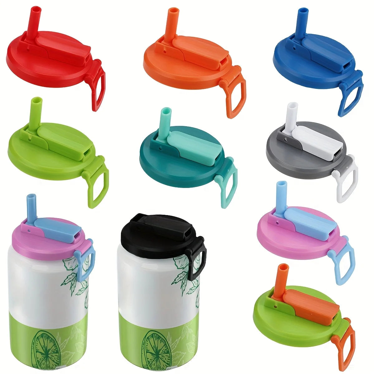 Creative Soda Can Seal Cover Contrasting Color Silicone Soda Lids with Straws Outdoor Picnics Portable Beverage Soda Tank Cover