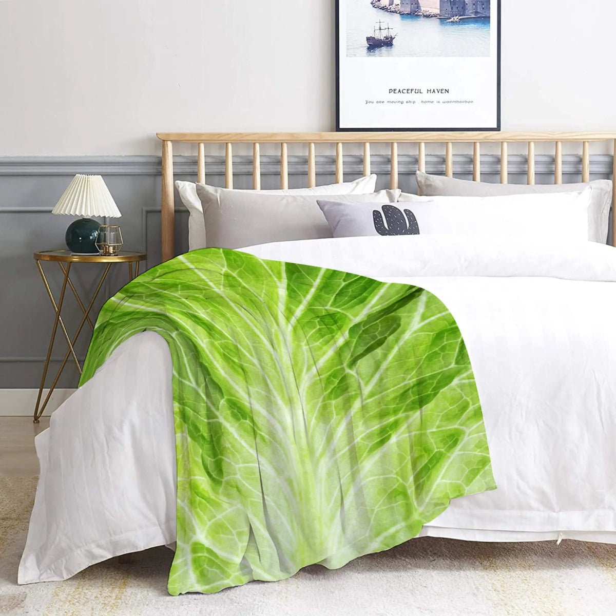 Cabbage Throw Blanket Lettuce Blanket Super Soft Fuzzy Plush Blanket for Gifts,Bedding Quilt Home Decor for Couch Sofa Bed All Season