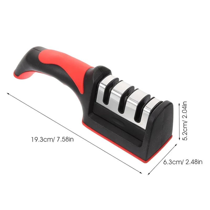 3-Stage Manual Knife Sharpener with Non-Slip Base