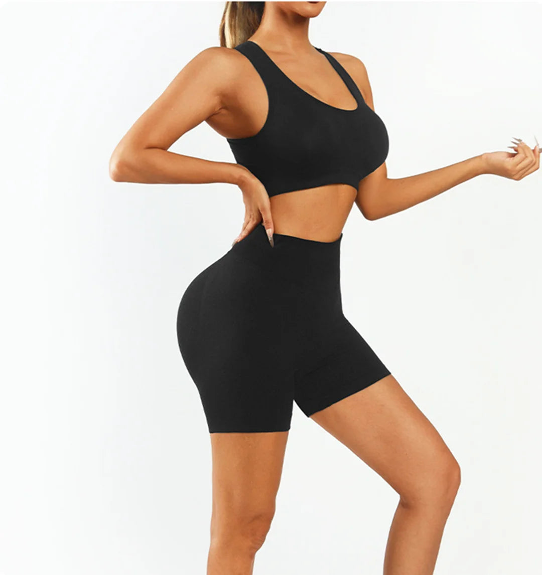 Women’s 2-Piece Workout Set — High Waist Seamless Leggings & Sports Bra