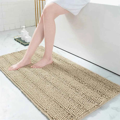 Olanly Chenille Bathroom Rug Extra Soft Shaggy Bath Mat Non-Slip Bathroom Floor Mat Water Absorbent Plush Microfiber Rugs Shower