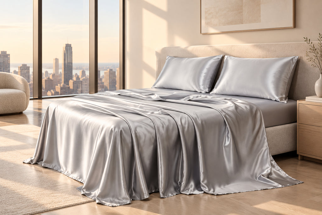 Cooling Satin-Look Flat Sheet | Solid Color Bedding