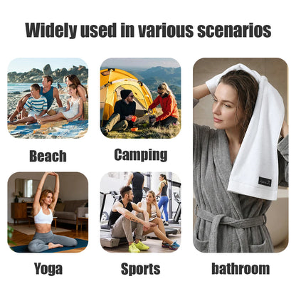 4-Pack 100% Cotton Towels, Soft & Comfortable, High Water Absorbency, Hair-Drying