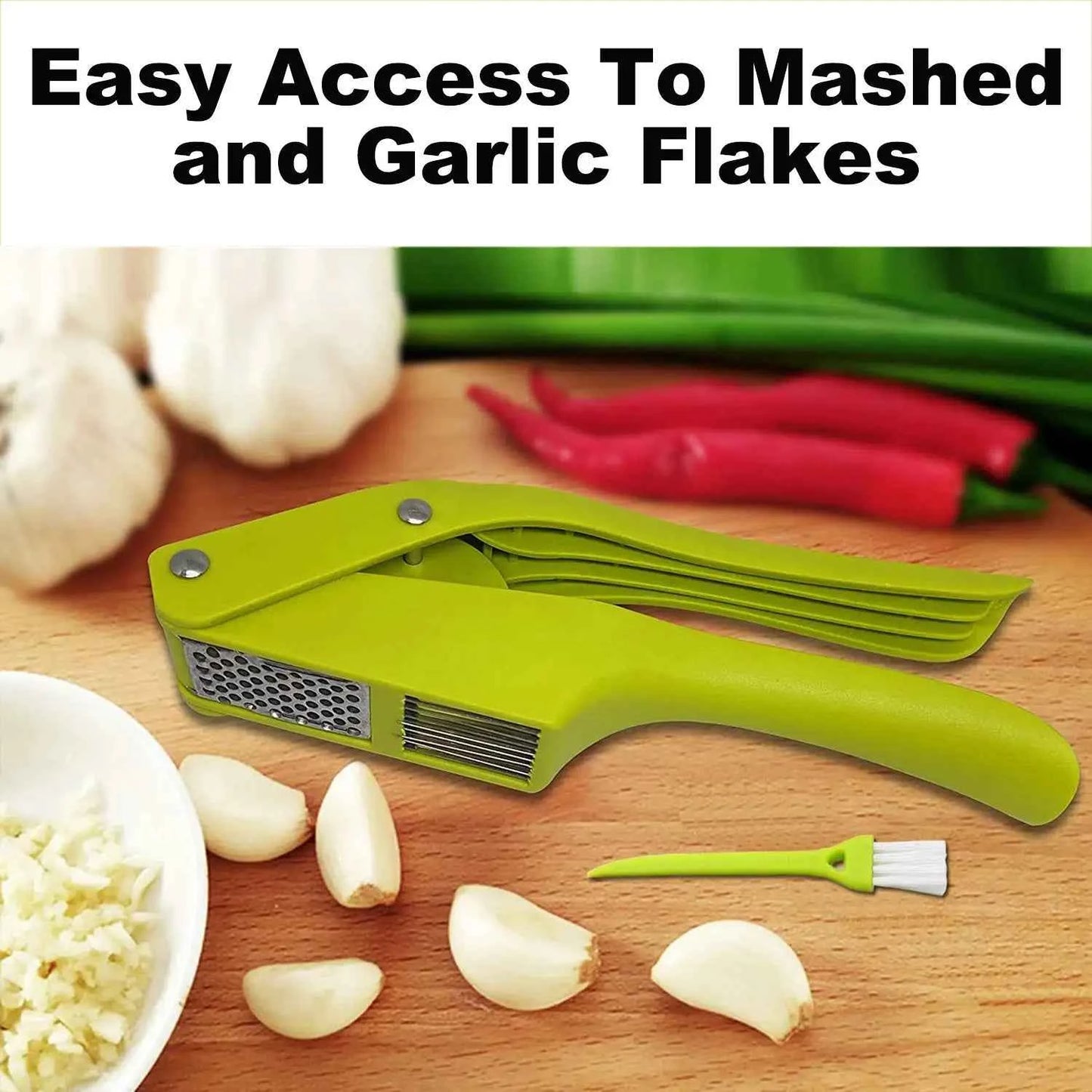Portable Stainless Steel Manual Garlic Press Household Garlic Masher Garlic Puree Press PP Handle Garlic Slicer Kitchen Gadgets