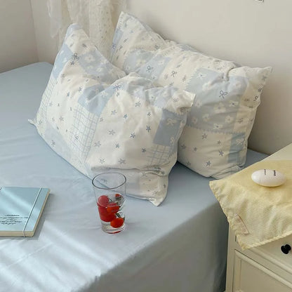 3-Piece Blue Duvet Cover Set with 2 Pillowcases