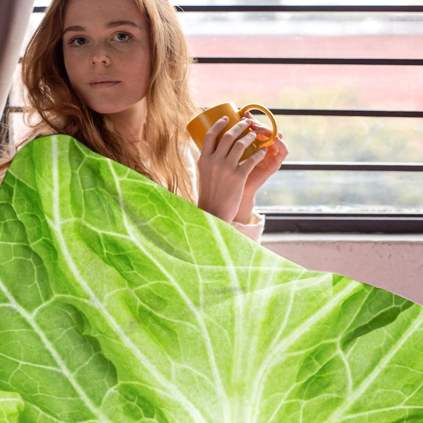 Cabbage Throw Blanket Lettuce Blanket Super Soft Fuzzy Plush Blanket for Gifts,Bedding Quilt Home Decor for Couch Sofa Bed All Season
