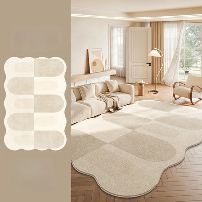 Cream Style Bedroom Decor Large Carpet Thick Plush Study Floor Mat Home Fluffy Soft Rug Irregular Shape Carpets for Living Room