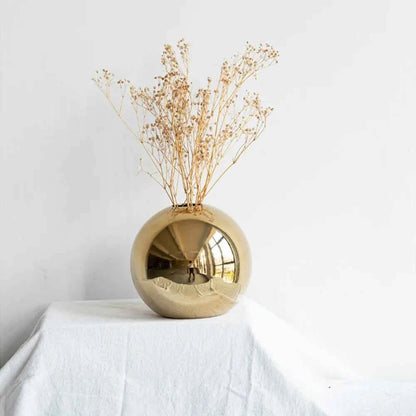 Wedding Flower Pot Plating Hydroponic Vases Home Decoration Flower Arrangement Accessories Ceramic Vase