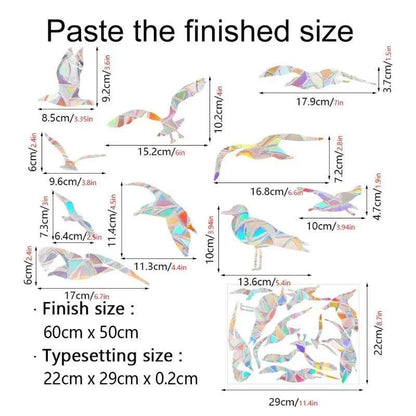 29 Stylels Rainbow Maker Sun Catcher Wall Stickers Cat Bird Star Mushroom Moon Sun DIY Window Glass Electrostatic Prisms Sticker