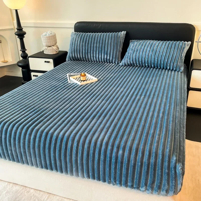 Channel Stitch Ribbed Fitted Sheet, King, Ultra Plush