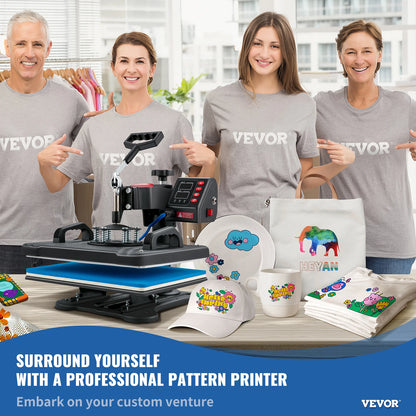 Heat Press 5in1 Machine 12x15in Clamshell Sublimation Transfer Printer Digital Precise Temperature Control