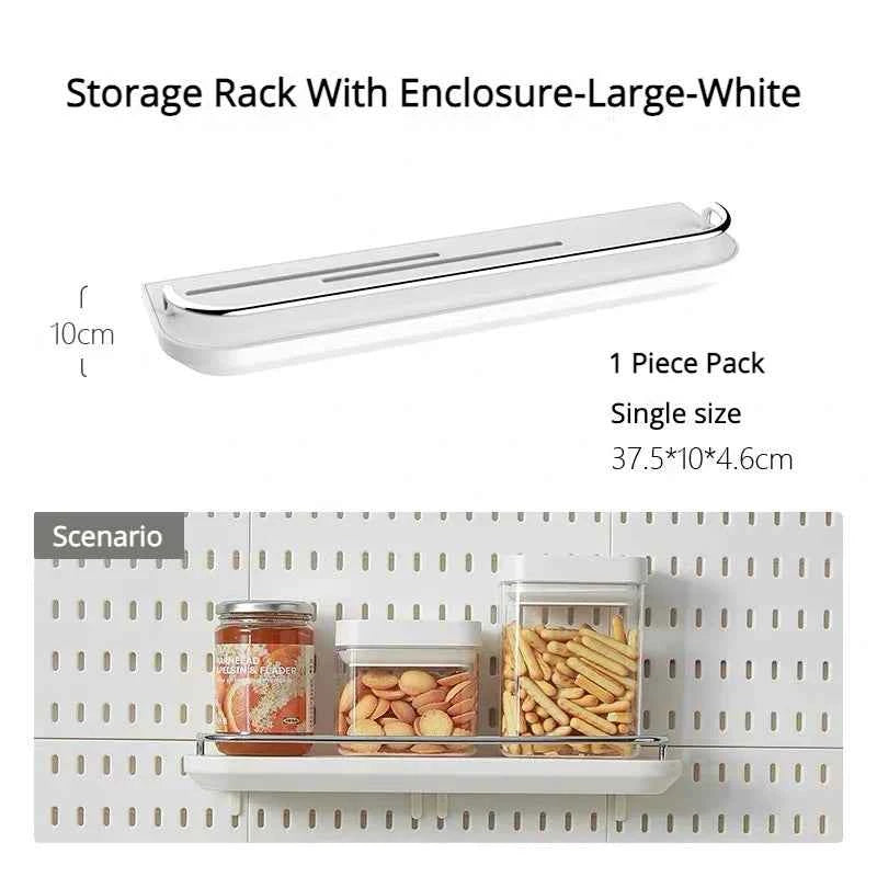 New DIY Pegboard Accessories Hanging Shelf Storage Hooks Wall Organizer No Punching Crafts Organization For Garage Kitchen Room