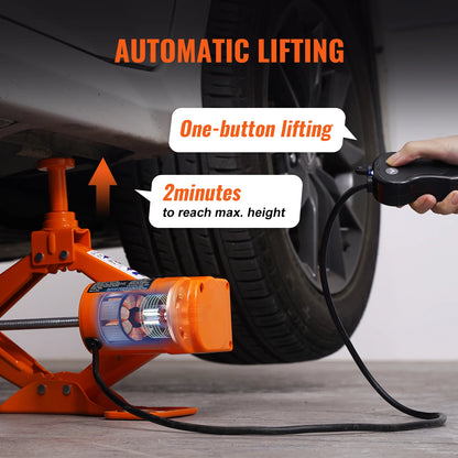 Electric Car Jack 3T Scissor Jack with Electric Impact Wrench 12V for SUV Truck Tire Change with Double Saddle