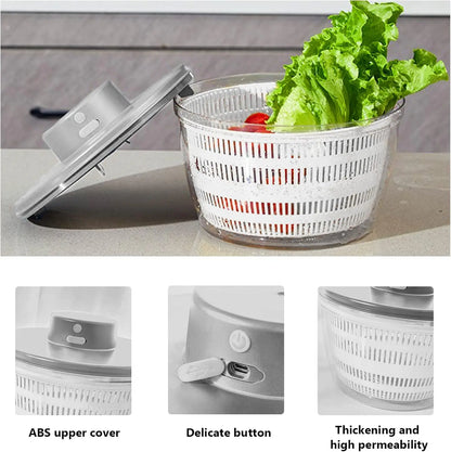 4L USB Rechargeable Electric Salad Spinner and Veggie Dryer