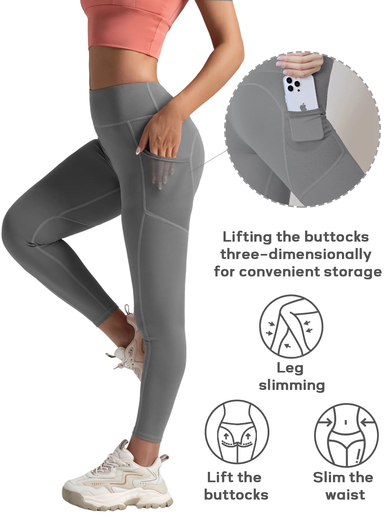 2-Pack Women’s High Waist Butt Lifting Seamless Yoga Leggings