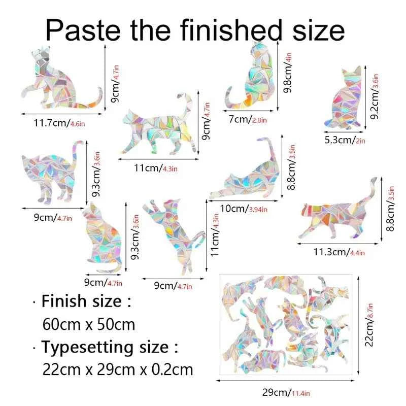 29 Stylels Rainbow Maker Sun Catcher Wall Stickers Cat Bird Star Mushroom Moon Sun DIY Window Glass Electrostatic Prisms Sticker