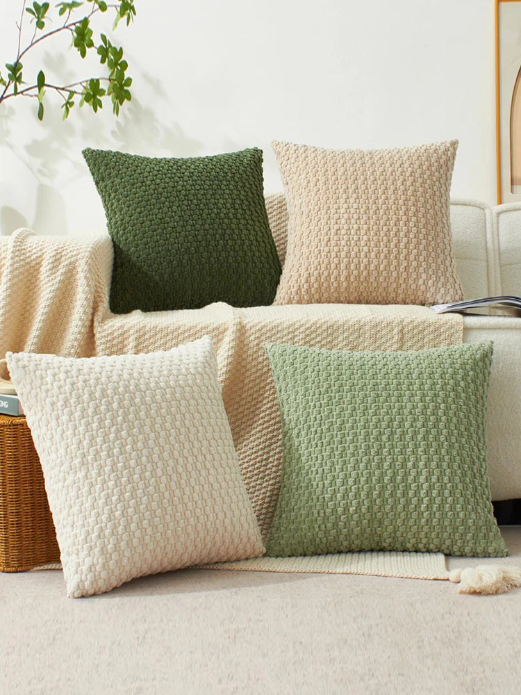 Boho Striped Corduroy Cushion Cover, Dark Blue