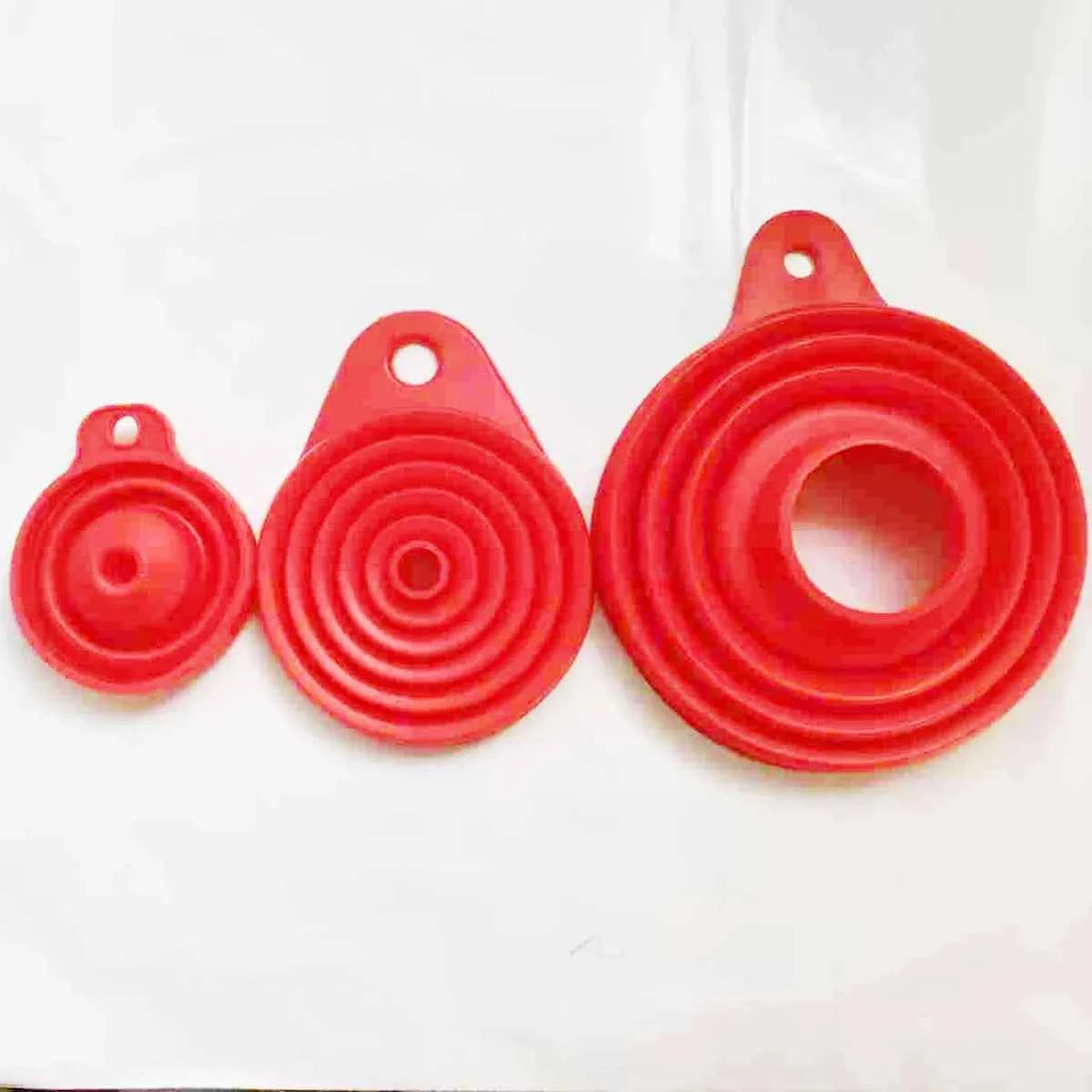 Silicone Funnels For Kitchen Use Filling Bottles ,Liquid, Powder Transfer (3 Pcs ) ,1 Mini/1 Small/1 Wide Mouth Funnel Set