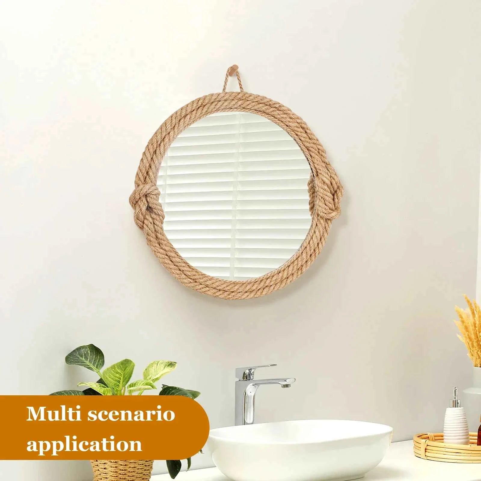 Home Decor Nordic hanging  mirror creative hanging wall sofa porch homestay style background wall decor makeup mirror