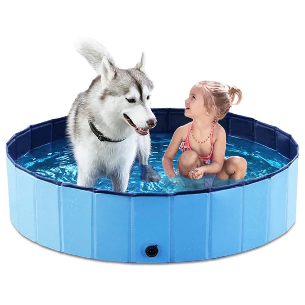 Portable Dog Swimming Pool & Grooming Tub — Foldable, Scratch-Resistant Bathtub for Large Dogs