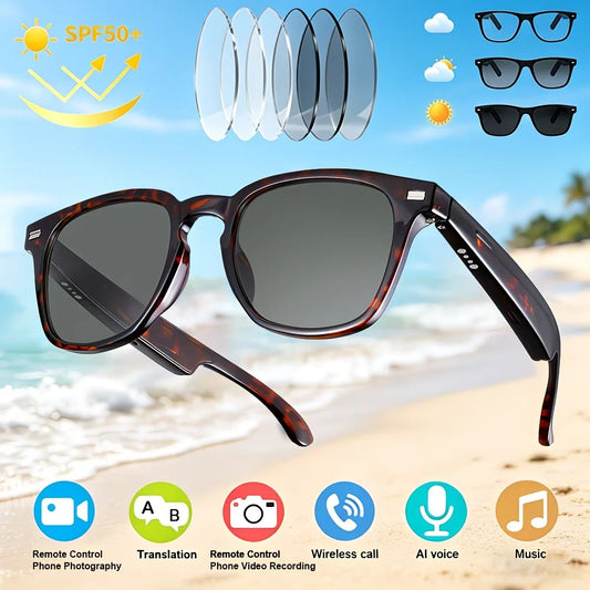 Smart Wireless Sunglasses – Touch Control, AI Translation, Music & Calls, Ultra-Light
