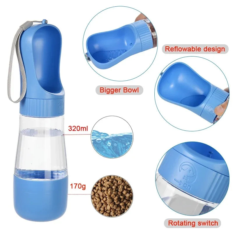 320ml Portable Dog Water Bottle & Food Container