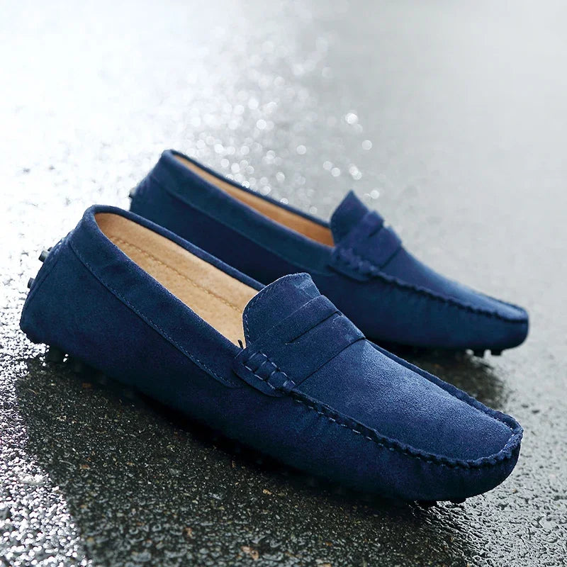 Men's Handmade Suede Genuine Leather Loafers | Slip-On Driving Moccasins