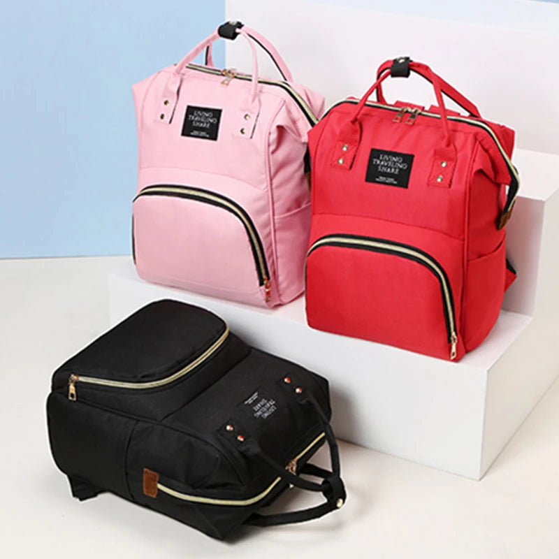 Large Capacity Canvas Diaper Bag, Thermal Insulation