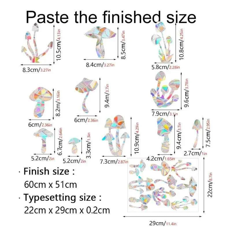 29 Stylels Rainbow Maker Sun Catcher Wall Stickers Cat Bird Star Mushroom Moon Sun DIY Window Glass Electrostatic Prisms Sticker