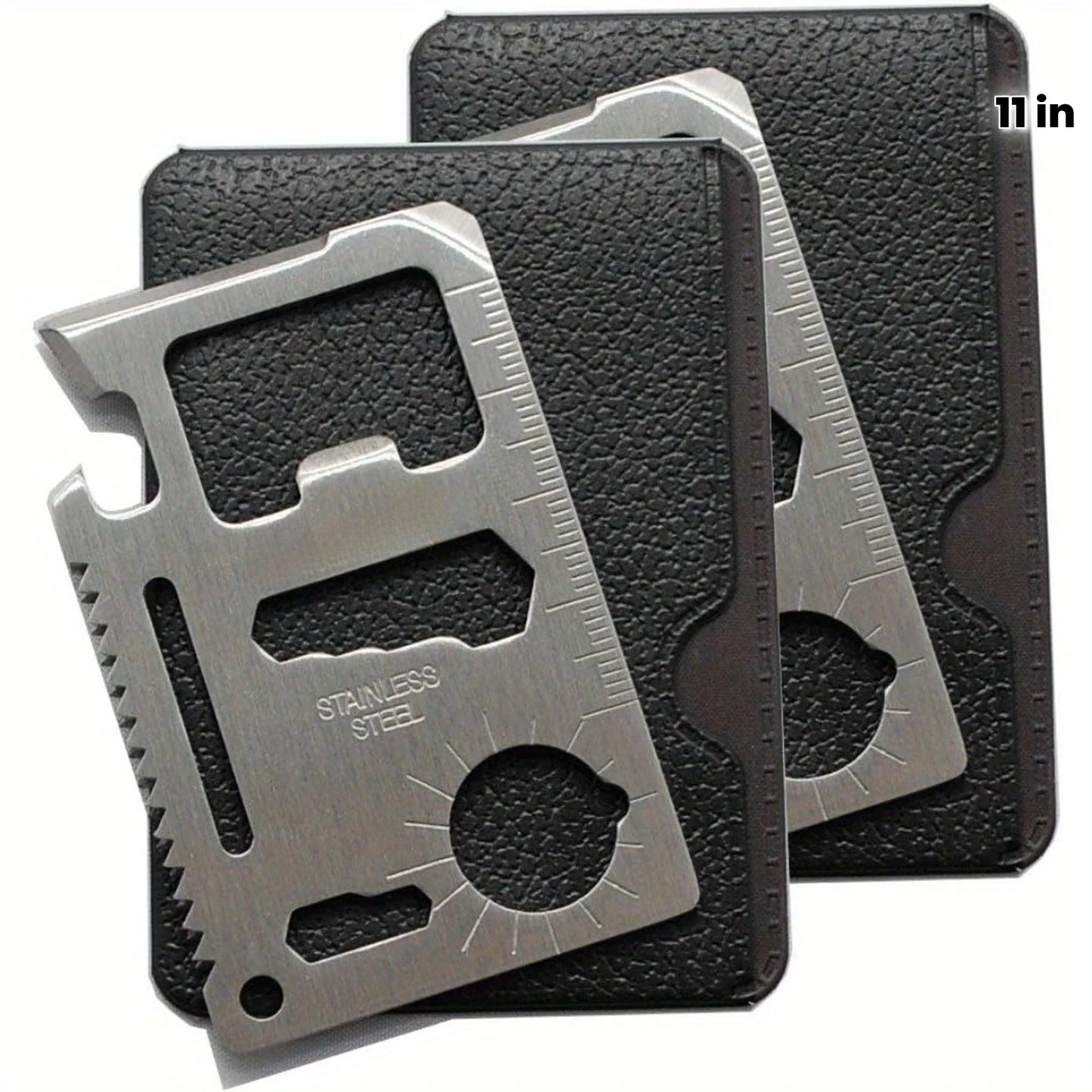 1/2pcs Pack 11 in 1 Credit Card Multi-Tool,Wallet Survival Tactical Tool with Knife, Bottle Opener and More- Dad Gift for Men