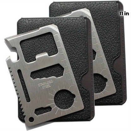 1/2pcs Pack 11 in 1 Credit Card Multi-Tool,Wallet Survival Tactical Tool with Knife, Bottle Opener and More- Dad Gift for Men