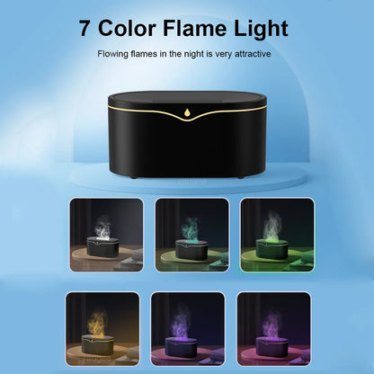 Flame Aroma Humidifier with LED Light, Essential Oil Diffuser