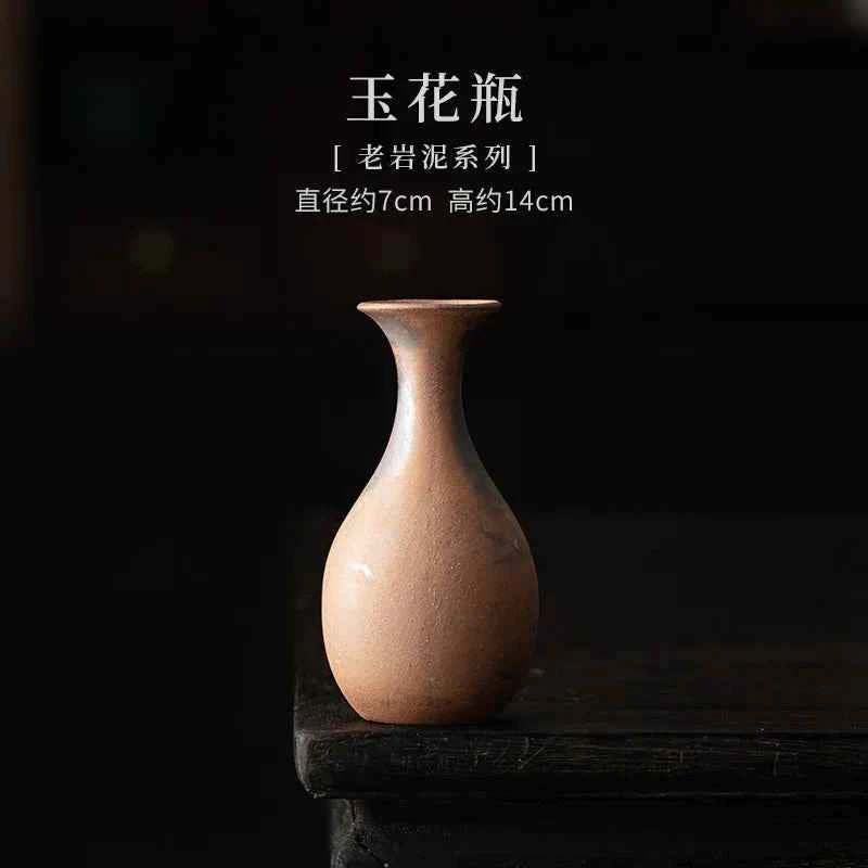 Old Rock Clay Vase Ancient Flower Basket Ornaments For Home Plant Pot Household Flowerpot Chinese Tea Set Accessories Supplies