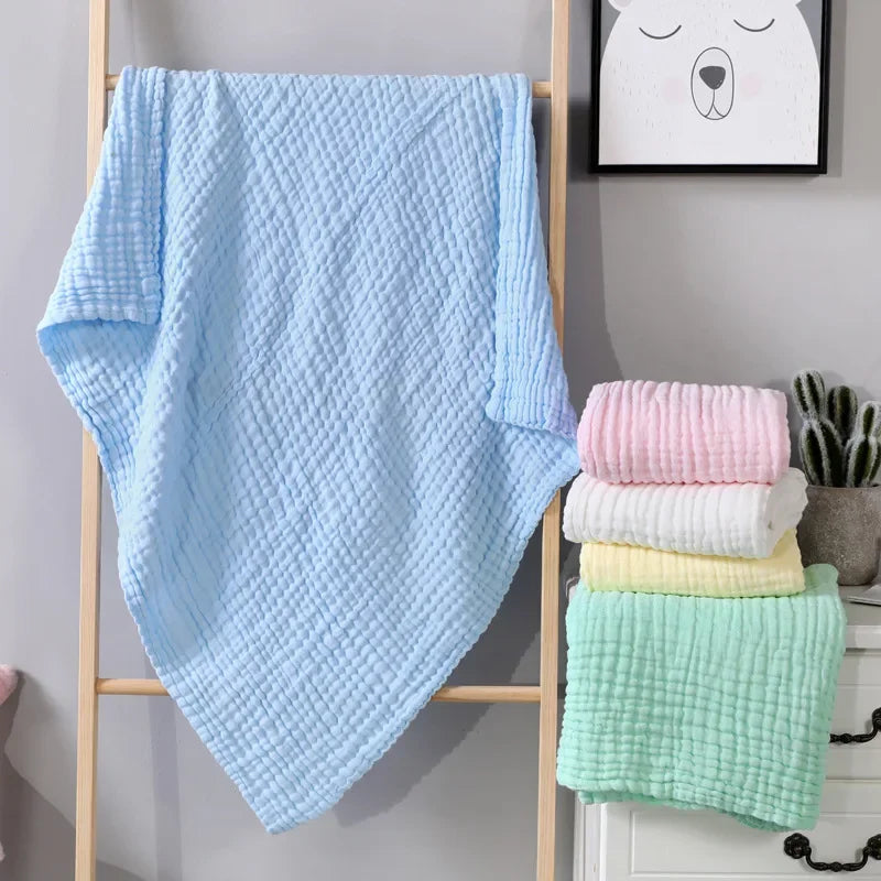 Pure Cotton Bubble 6 Layers Baby Bath Towel Kids Swaddle Wrap Bedding Muslin