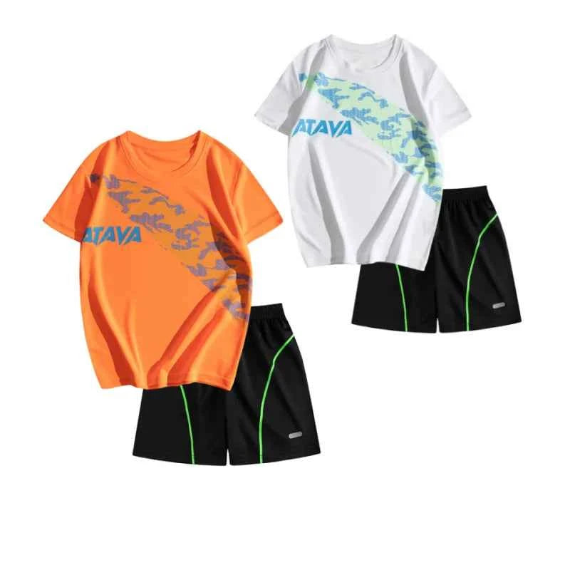 Dubbped Kids Running Clothes Sets Boys Football Jersey Short Sleeve Children Sports Training Uniforms Soccer Jerseys 2-piece Set