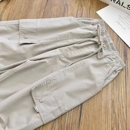 Spring Clothes Fashionable Kids Cargo Joggers Elastic Ankle Pants Casual Trousers Light Breathable Summer Trendy Outfit