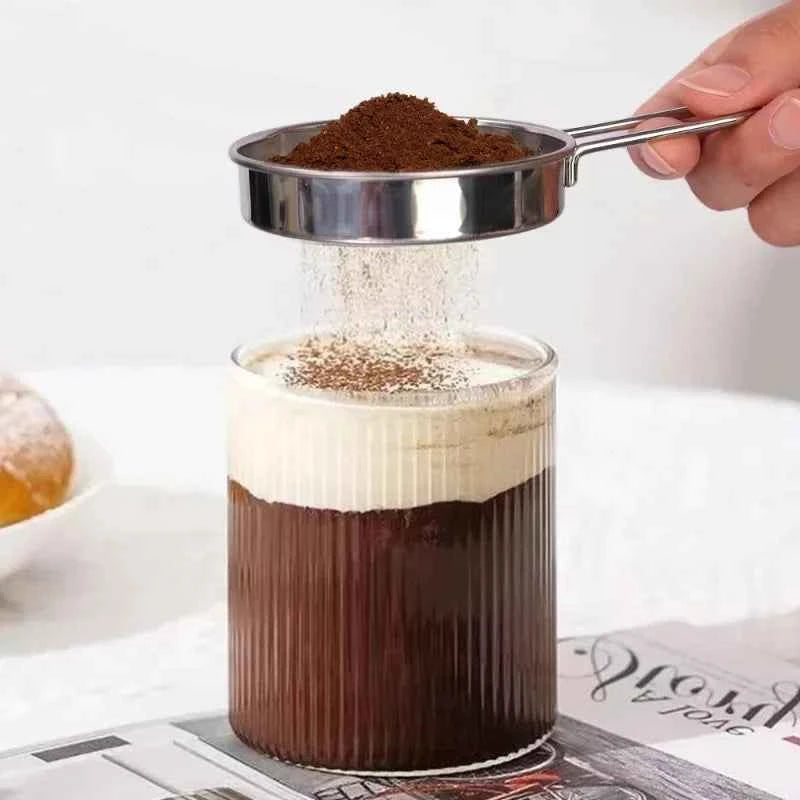 1/6PCS New Stainless Steel Flour Sieve Powder Mesh Strainer Handheld Baking Sugar Coffee Powder Mesh Filter Kitchen Accessories