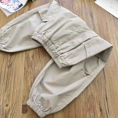 Spring Clothes Fashionable Kids Cargo Joggers Elastic Ankle Pants Casual Trousers Light Breathable Summer Trendy Outfit