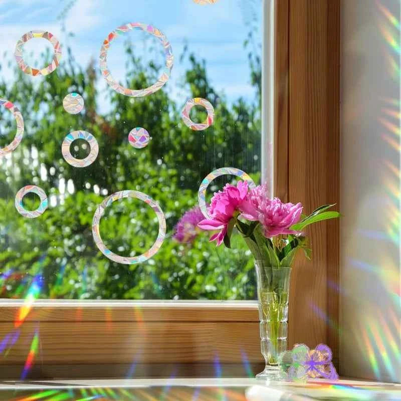 29 Stylels Rainbow Maker Sun Catcher Wall Stickers Cat Bird Star Mushroom Moon Sun DIY Window Glass Electrostatic Prisms Sticker