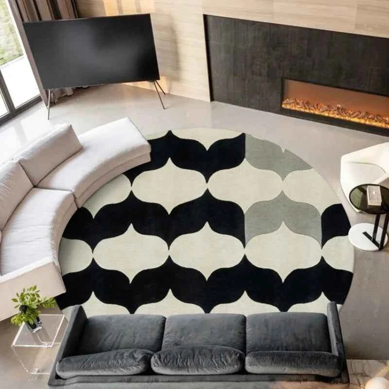 Fluffy Soft Living Room Decoration Carpet Light Luxury Rugs for Bedroom Large Area Round Lounge Rug Home Study Thicken Plush Mat