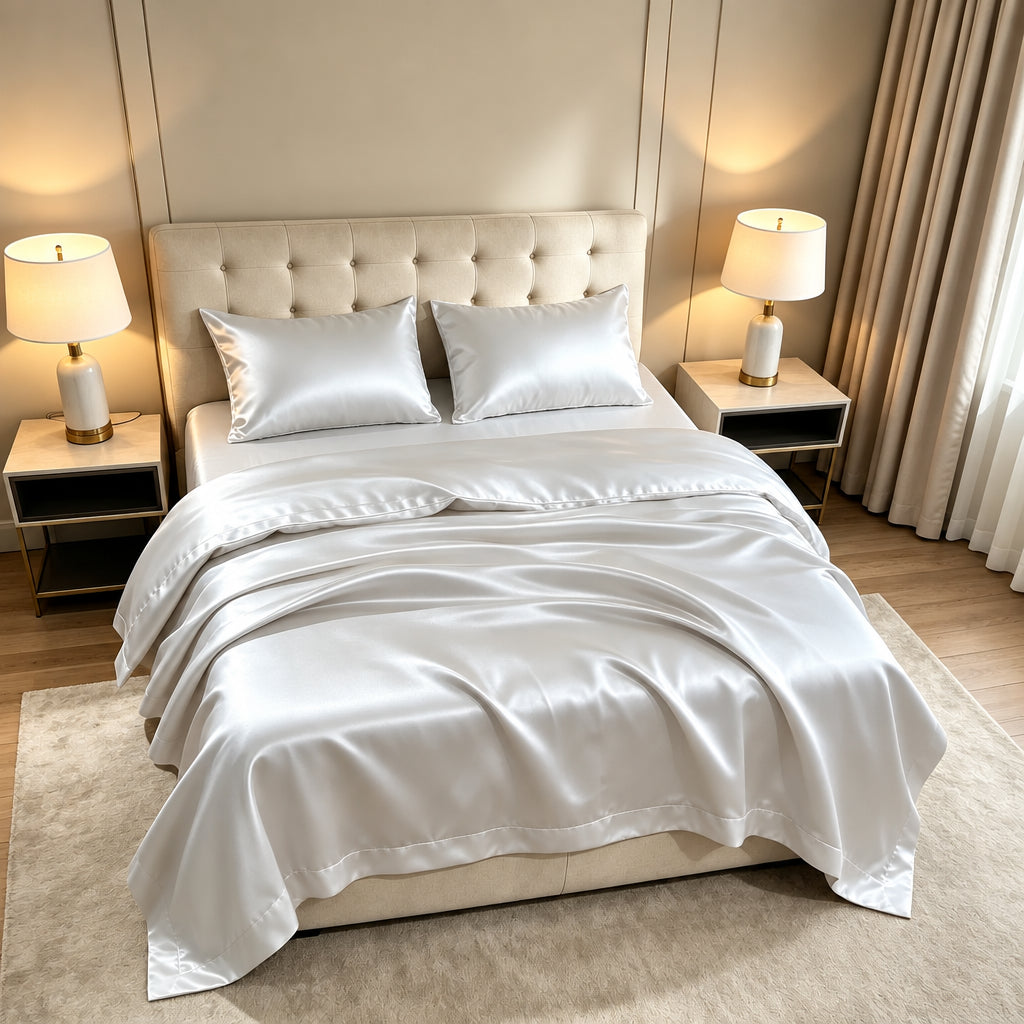 Bamboo Fiber Sheet Set with Fitted Sheet, Flat Sheet & Pillowcases